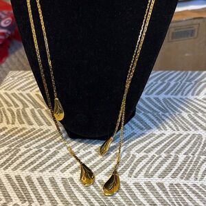 Monet Gold Leaf Drop Necklace